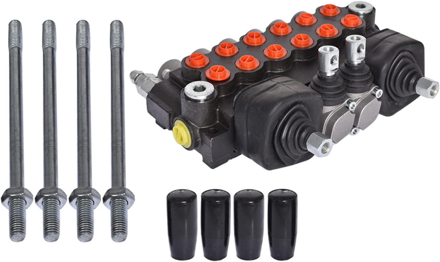 6 Spool Hydraulic Backhoe Directional Control Valve with 2 Joysticks 11