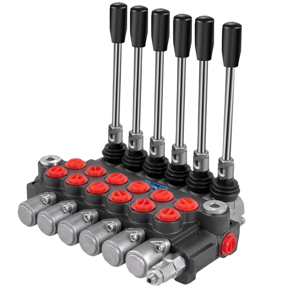 6 Spool Hydraulic Control Valve, 11 GPM Tractor Loader Valve, 3600 PSI Directional Valve for Hydraulic Systems&Tanks