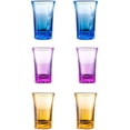 thumbnail image 1 of 6 Stück Party Shots Becher, Transparent Schnapsglasbecher(Acryl), 35 ml Plastik Schnapsglas mit 6 Würfeln für Tequila, Wodka, Cocktail - 6 Stück Bunte Tassen, 1 of 6