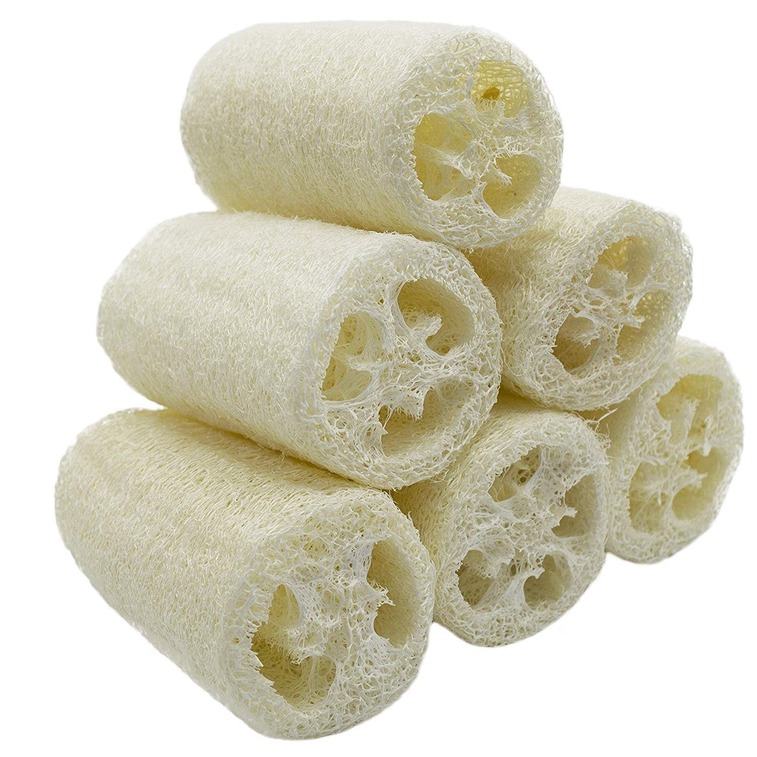 WERTYT Luffa Schwämme (6 Stück) – Natürliche Peeling-Schwämme Für Körper, Küche & Deko, Je 10 Cm