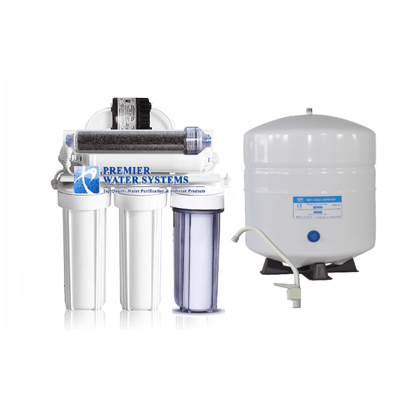 6 Stage Reverse Osmosis RODI Water Filter System 100 GPD with Permeate Pump + Tank