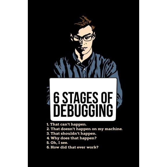 6 Stages of Debugging : 120 Pages I 6x9 I Music Sheet I Funny Software Engineering, Coder & Hacker Gifts (Paperback)