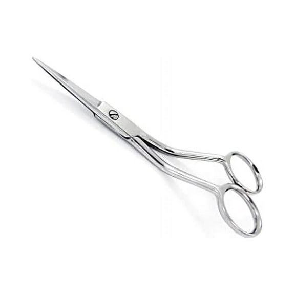 6" Stainless Steel Applique Machine Embroidery Scissors Single Bent Handle