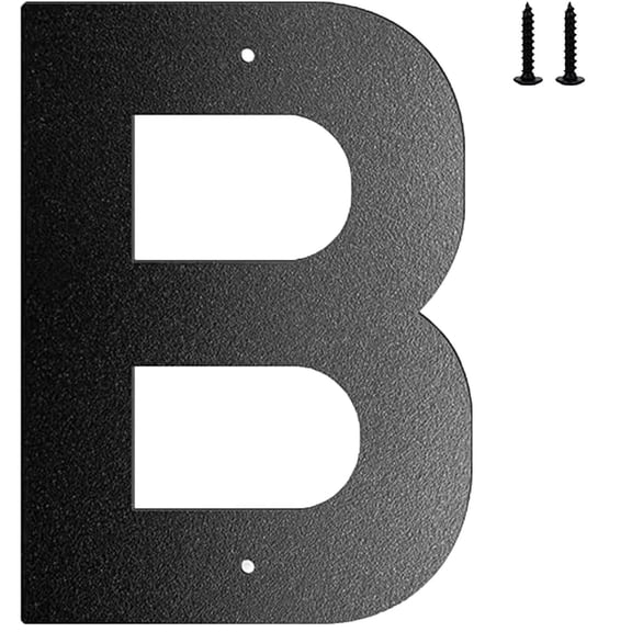 6" Stainless Steel Floating House Number Metal Modern House Numbers, Mailbox Decor Number Coated Black with Nail Kit, 911 Visibility Signage Door Letter for Street Garden 1Pc,Letter B