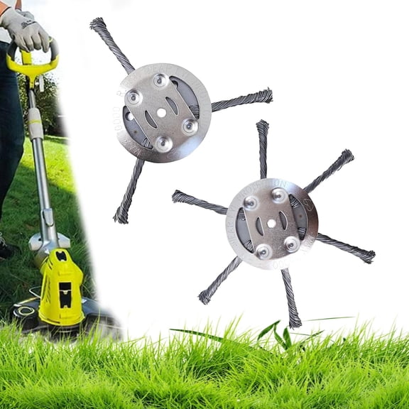 6" Steel Wire Grass Trimmer Head, 2025 Upgraded Universal Weed Eater Head, Heavy Duty Unbreakable Brush Cutter Replacement with 3 + 6 Blades, Fits Most Cordless String Trimmers