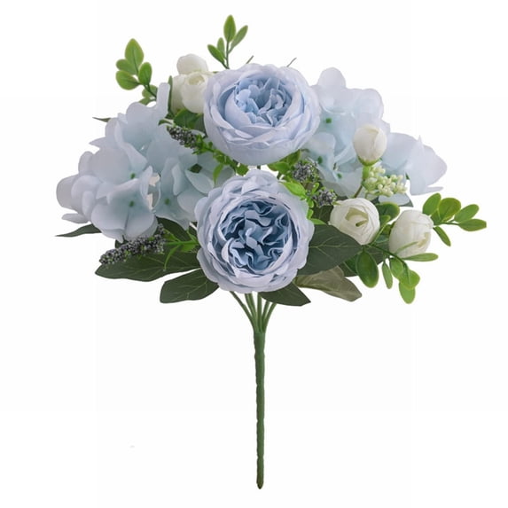 6-Stem Artificial Peony and Hydrangea, Light Green Silk Flowers for DIY Wedding Bouquets, Floral Arrangements, Home Decor, Indoor Plants, and Table Centerpieces