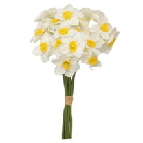 6 Pcs Daffodils Artificial Flowers, Real Touch Fake Narcissus Flower 16.14 in Silk Spring Fake Flowers Wedding Floral Decor Bouquet for Home Party Wedding Office Anniversary Decor