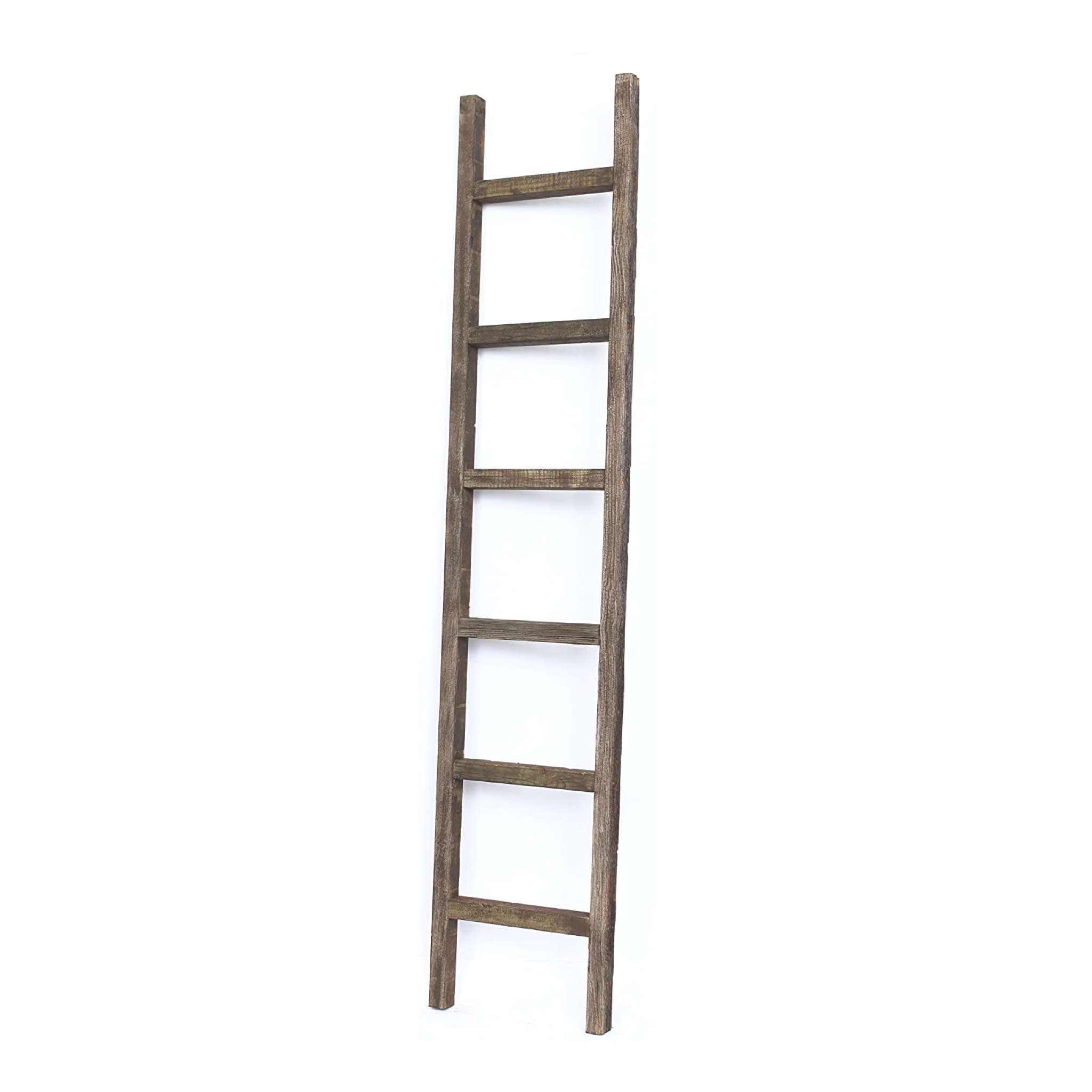 6 Step Rustic Espresso Wood Ladder Shelf 6 Step Rustic Espresso Wood Ladder Shelf