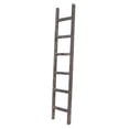 thumbnail image 1 of 6 Step Rustic Smoky Black Wood Ladder Shelf, 1 of 2