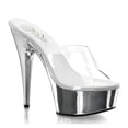 thumbnail image 1 of *6" Stiletto Heel Chromed Platfrom Slide - Clr/Slv Chrome, 7, 1 of 2