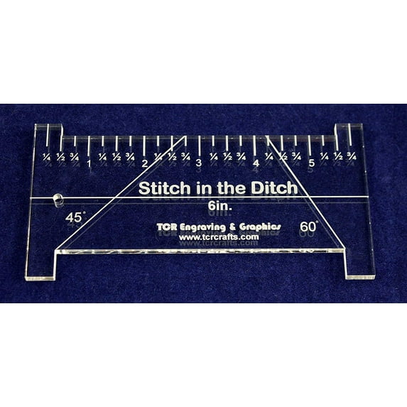 6" "Stitch in the Ditch Ruler Template 1/4"- Clear Acrylic - Quilting/sewing