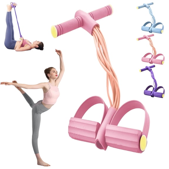 6-Strand Heavy Duty Abdominal Crunch Fitness Equipment, Multifunctional Foot Pedal Resistance Assistance Expander Chest Leg Band