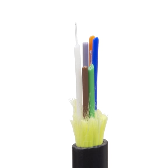 Corning 6-Strand Fiber Indoor/Outdoor Fiber Optic Cable, OM1 62.5/125 Multimode, 2000 Foot Spool, Riser Rated, Weather-Resistant Black Jacket