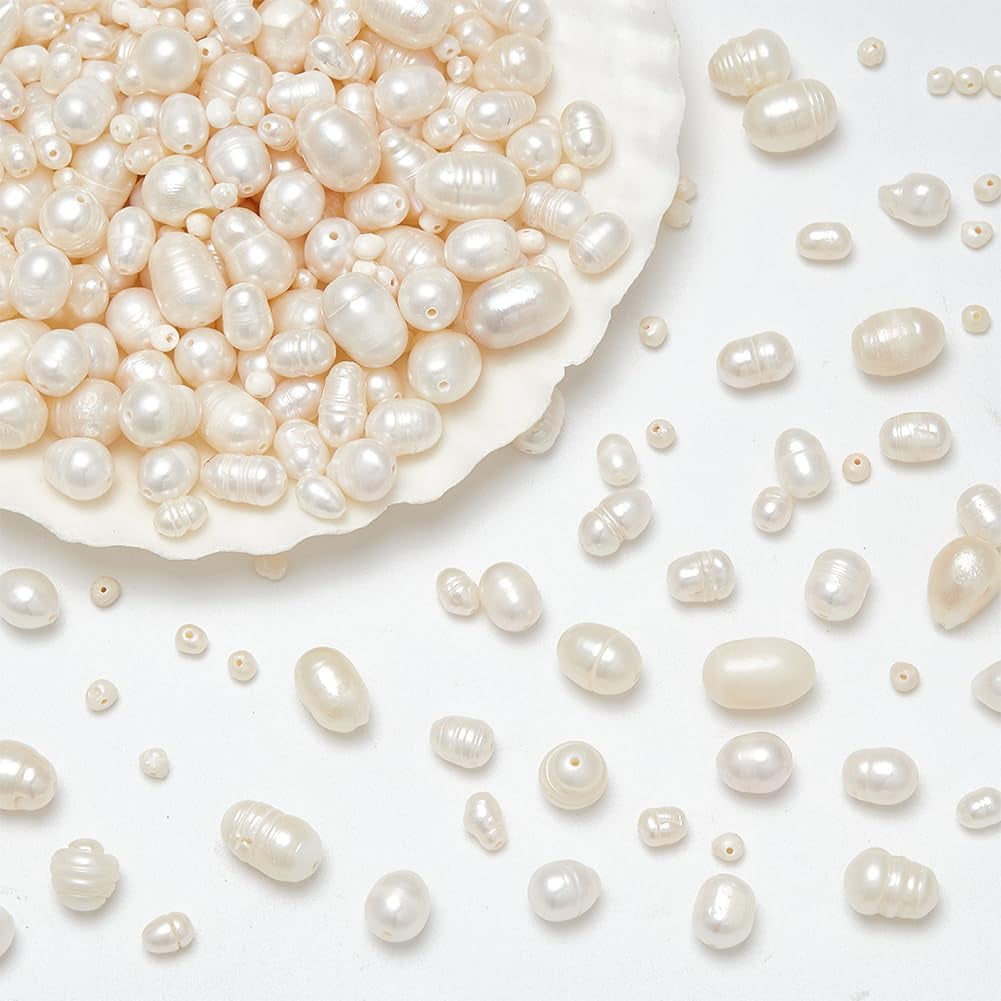 6 Strands 6 Styles Natural Cultured Freshwater Pearl Beads Strands Oval & Rice Seashell Color 1.5~2x1.5~3x1.5~2mm Hole: 0.5mm about 142pcs/strand 13.78 inch(35cm) 1 strand/style