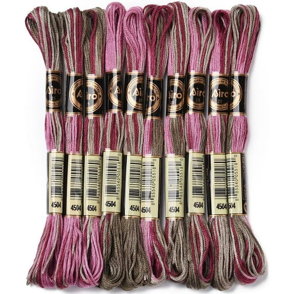 6 Strands Cross Stitch Threads Embroidery Floss Thread Bulk Purple Variegated Friendship Bracelet String Polyester Threads for Jewelry Making Sewing Cross Stitch Craft Knitting DIY Supplies