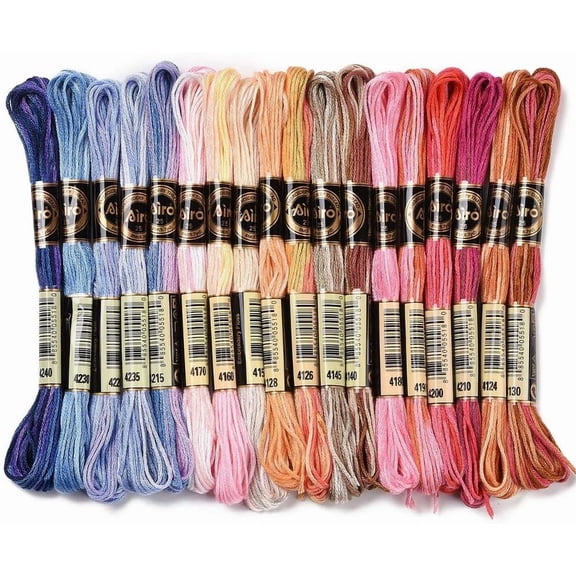 6 Strands Variegated Embroidery Floss Polyester Colorful Gradient Crewel Stitch Floss Rainbow Friendship Bracelet Floss Bulk