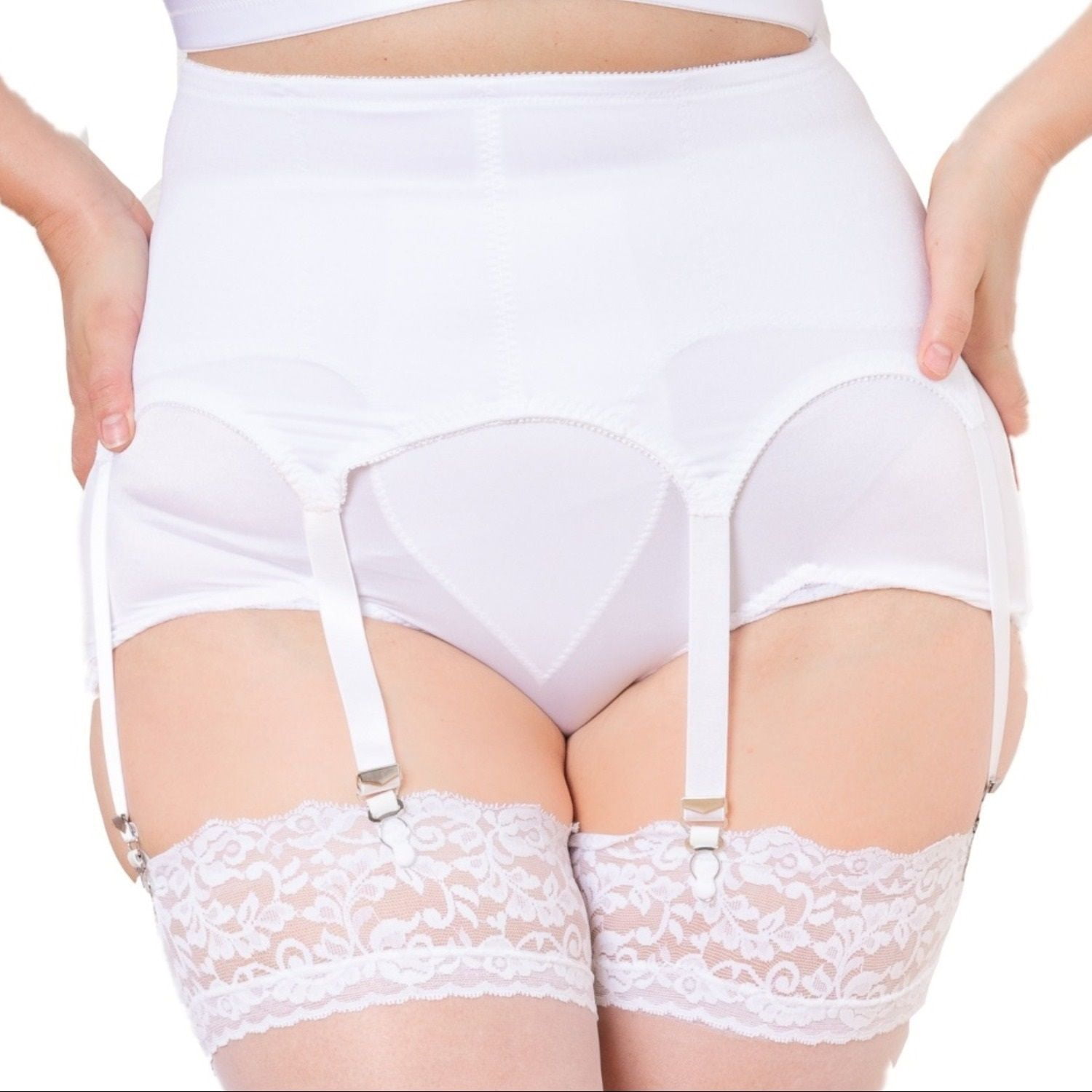 6 Straps Medium Shaping Garter Belt Color White Size 4X Walmart