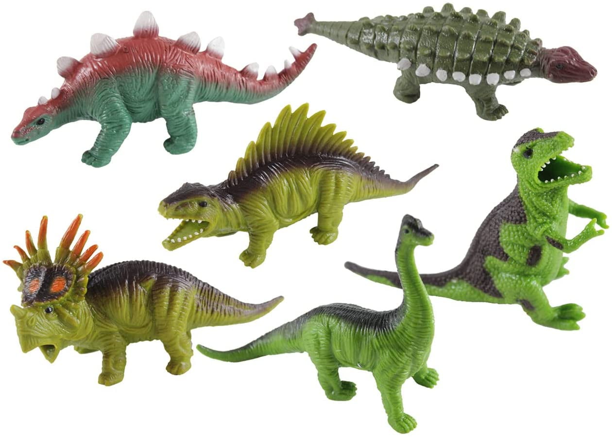6 Stretchy Dinosaur Toys Fidget Stress Fun Squishy Toy Crunchy Bead Filled Sensory Walmart