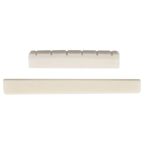 6 String Bone Guitar Bridge and Acoustic Guitar Blank Bone Nut DIY Unslotted Guitar Nut Replacement Repair Parts