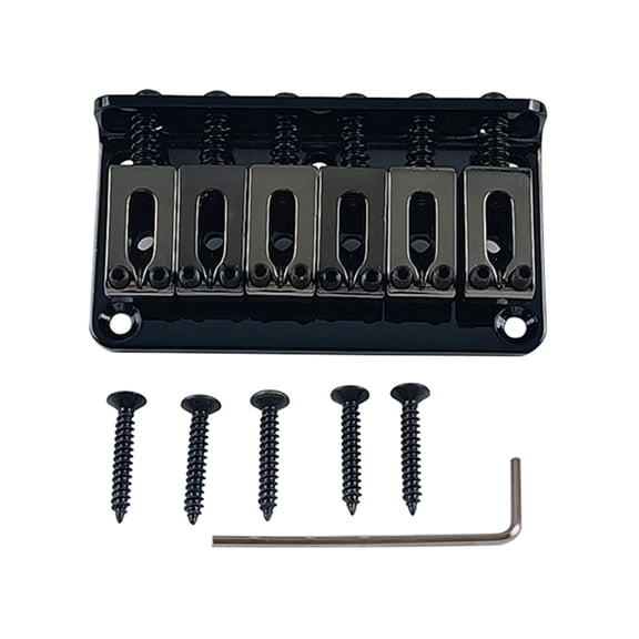 6 String Box Guitar Bridge, Electric Guitar Bridge Tailpiece Top Load Fixed Hardtail Saddle Box Guitar Parts