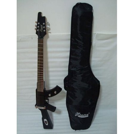 Ktone Machine Gun Shaped Electric Guitar with Gig Bag, Black, 8 lb