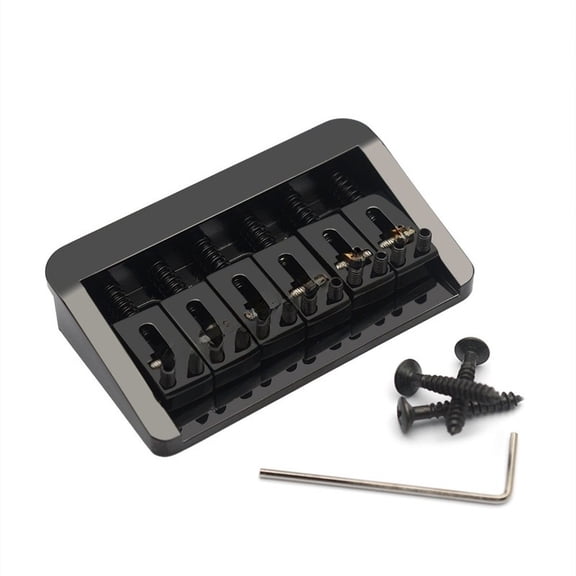 6 String Fixed Guitar Bridge 74x45mm Zinc Alloy Roller Bridge with String