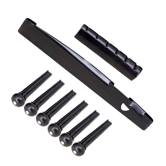 6 String Guitar Accessories, Plastic Guitar Bridge Saddle and Nut 6 Strings Folk Acoustic Guitar Instrument Accessories