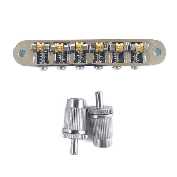 6 String Guitar Roller Bridge Adjustable Wraparound Guitar Bridge with Stopbar Studs Roller Tune-O-Matic Saddle Bridge
