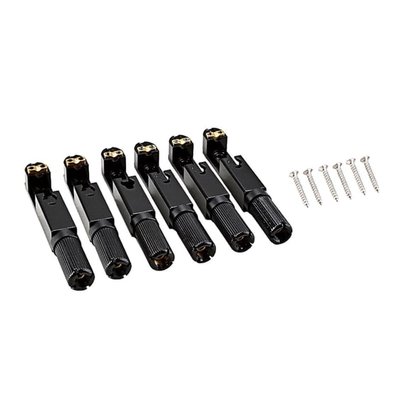 6-String Hardtail Bridge for Most Electric Guitar Top Load Guitar Tailpiece Chrome 6-Saddle Hardtail Bridge