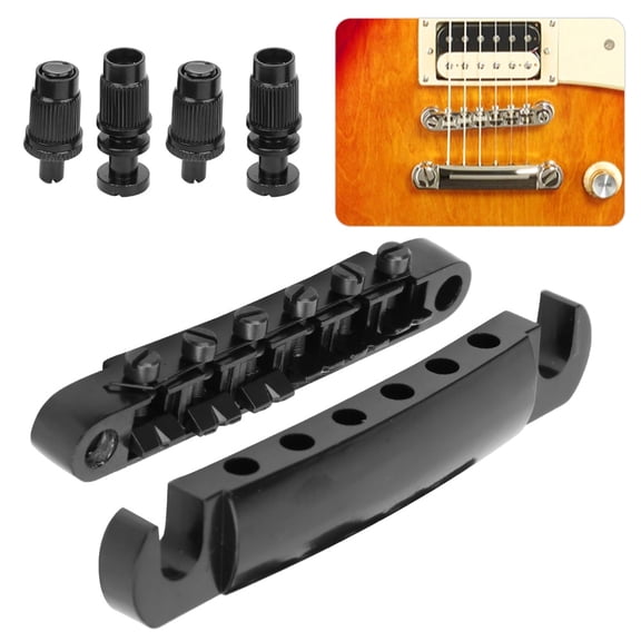 6 String LP Guitar Fixed Bridge  Base, Zinc Alloy Construction, Easy Install