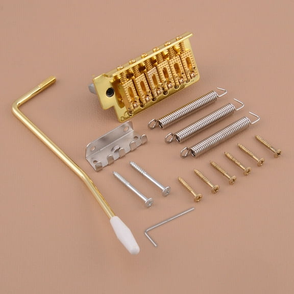 6-String Roller Saddle Tremolo Bridge Set Fit for Fender Strat Electric Guitars-