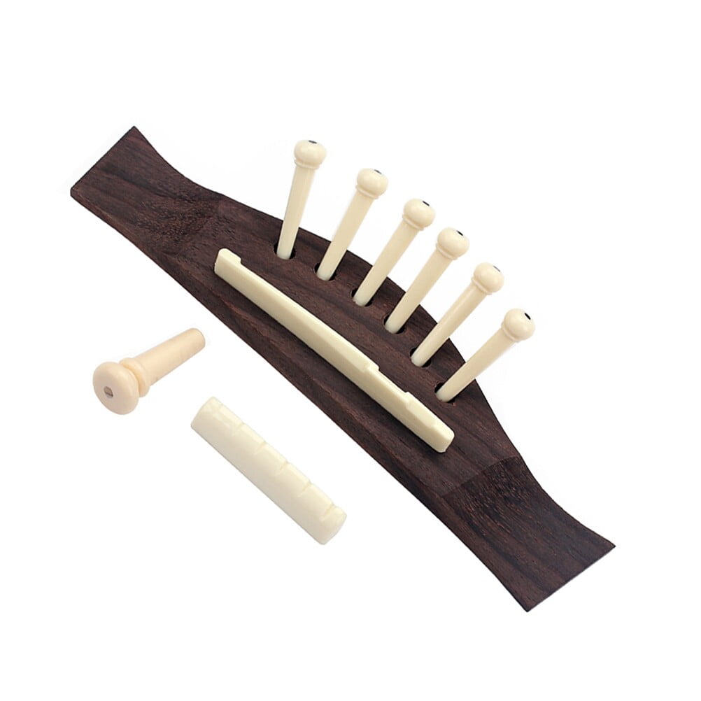 6String Rosewood Saddle Through Acoustic Guitar Bridge Plastic Guitar