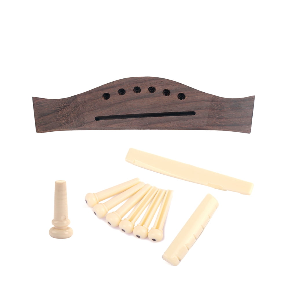 6String Rosewood Saddle Through Acoustic Guitar Bridge Plastic Guitar