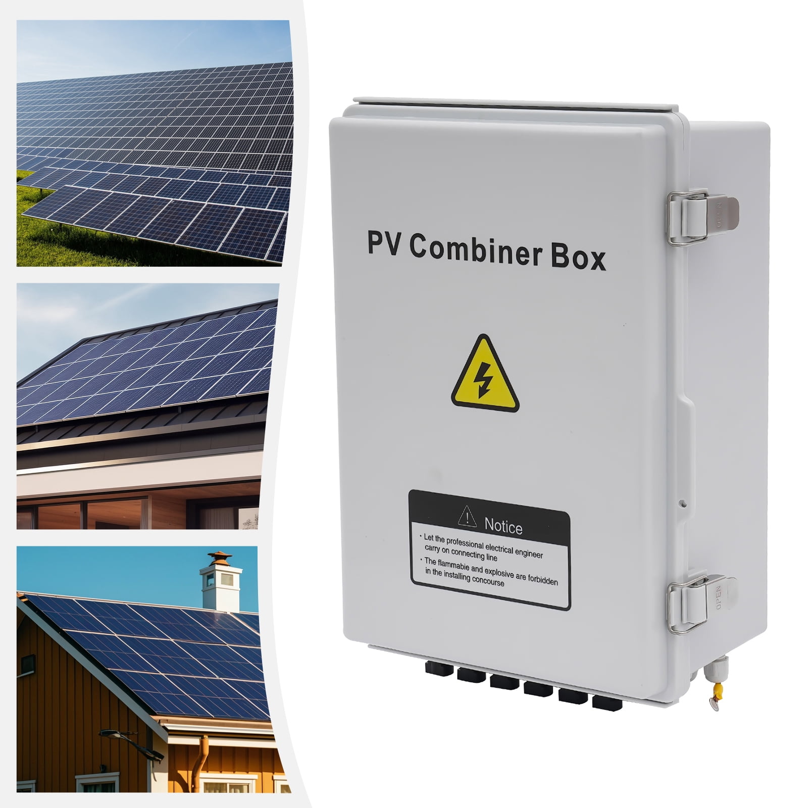 6 String, Solar Combiner Box with 15A Rated Current Fuse, PV Combiner ...