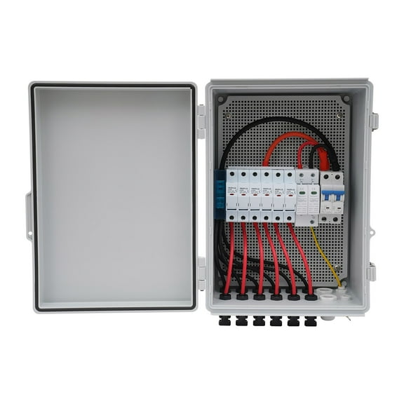 6 String Solar PV Combiner Box 63A Circuit Breaker Junction Box for Solar Panels