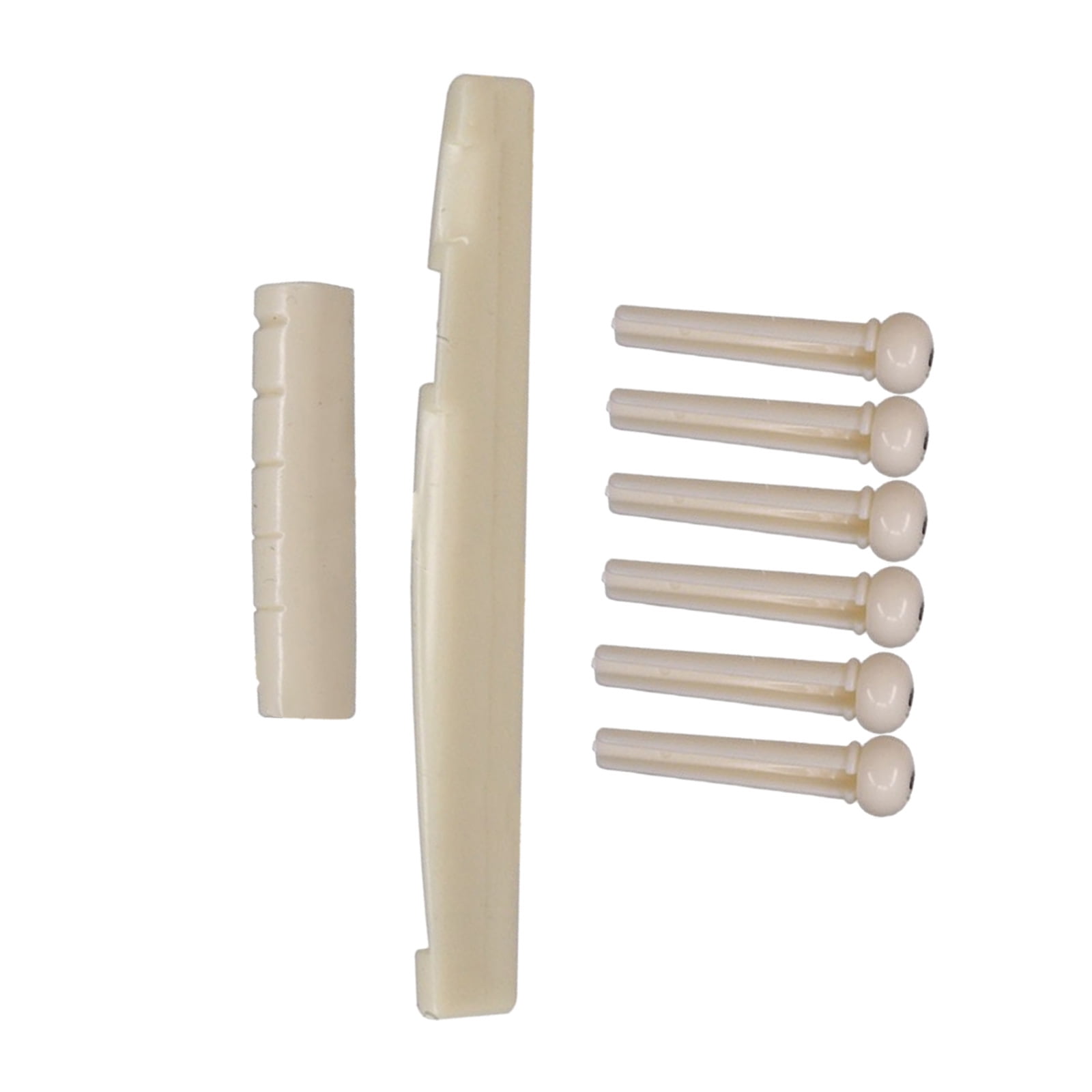 6 Strings Guitar Bridge Pins, Saddle Nut Acoustic Tailpiece Plastic ...