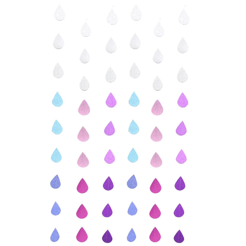 6 Strings of Raindrop Garland Decorations Hanging Raindrop Decors Paper