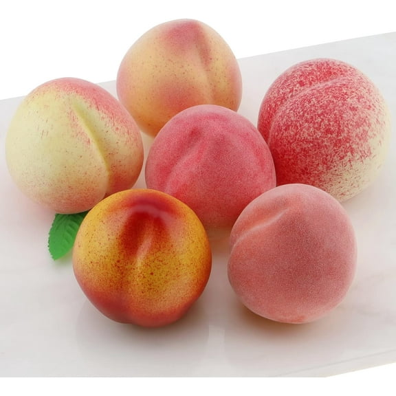 6 Style Artificial Peaches Fake Fruit Home Party Wedding Table Decoration Faux Nectarine Lifelike Peach Model Set for Kitchen Cabinet Ornament Photography Prop