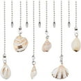 thumbnail image 1 of 6 Style Seashell Ceiling Fan Pull Chain Extender Charm Pendant Ocean Boho Adjustable Decorative 12.6in Extension Connector Replacement Hanging Ornaments for Lighting Lamp Decor Seashell Color 1set, 1 of 9