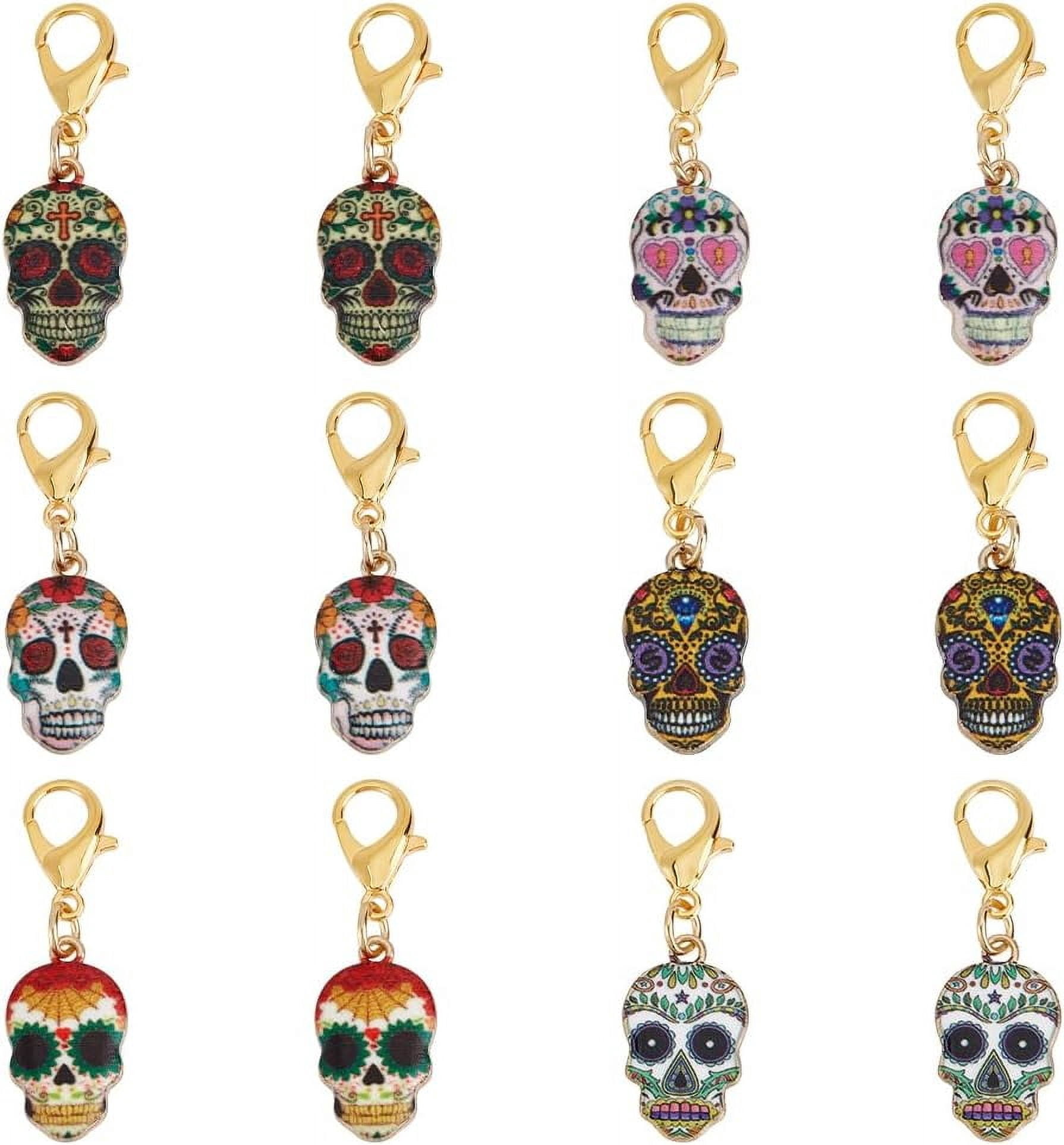 Keychain Marker 6 Style Stitch Markers 12Pcs Crochet Locking Markers Charm Metal Enamel ...