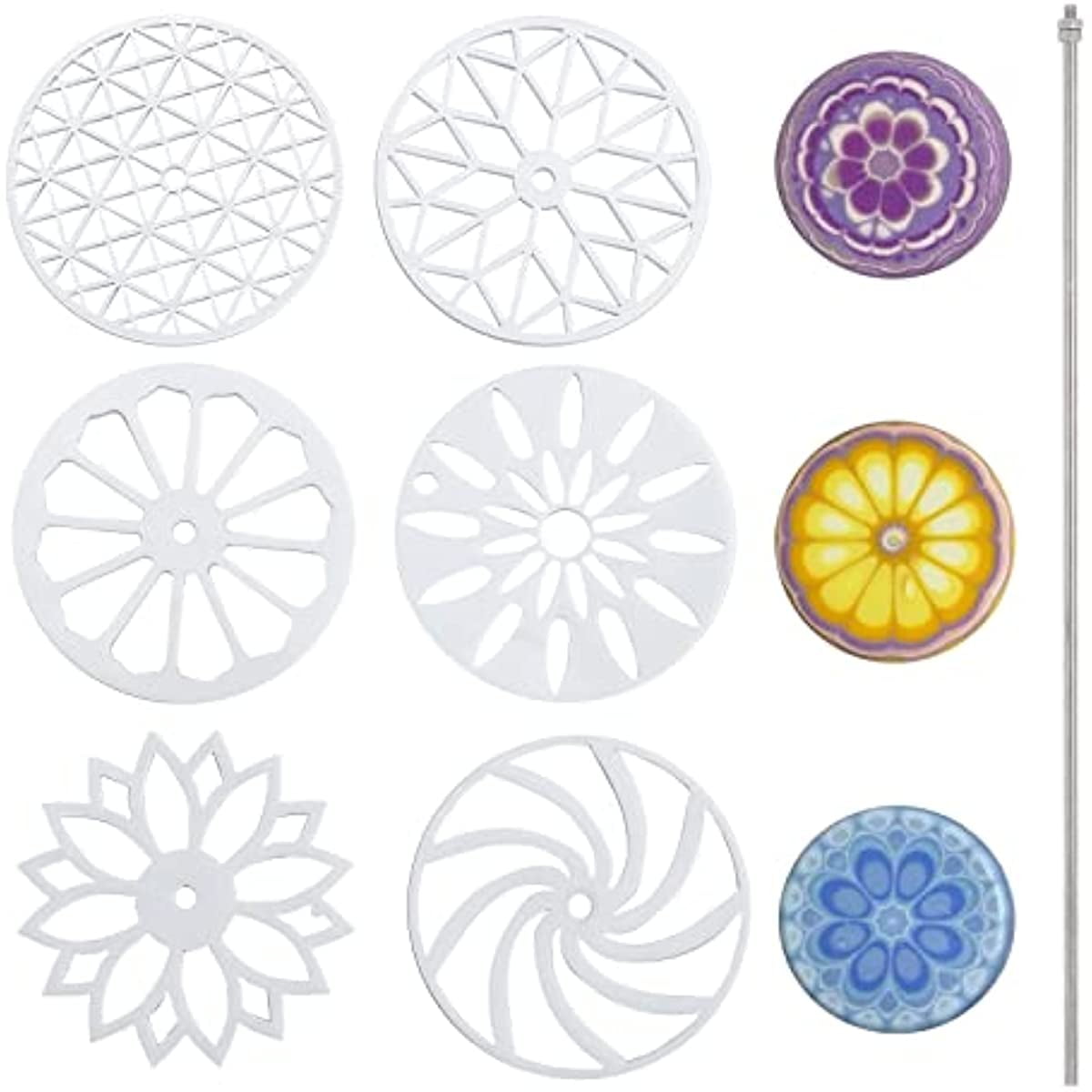 6 Styles 2.5 Round Soap Mold Tools Silicone Swirl Latte Partition Flower  Templates Soap Kaleidoscope Pull Through Mold 