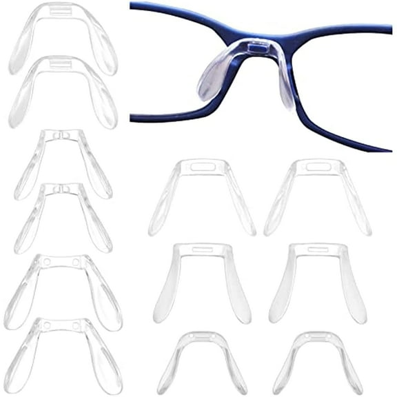 6 Styles 24PCS U Shaped Eyeglasses Nose Pads Bridge Plastic Anti Slip Soft Eye Glasses Nose Support Plug-in Air Chamber Retainers Strap Pieces Set