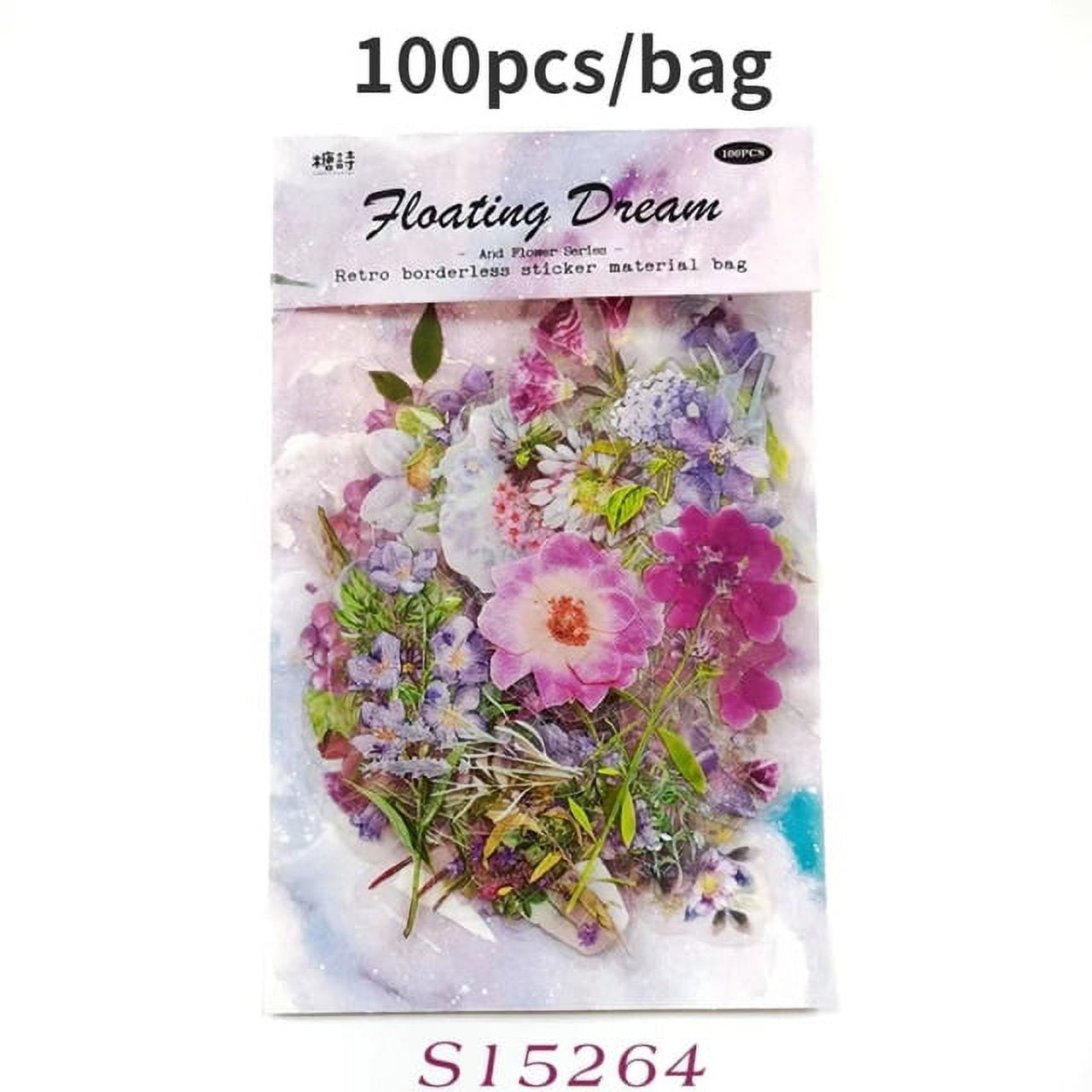 6 Styles 30 100Pcs/Bag Vintage Botanical Stickers Aesthetic