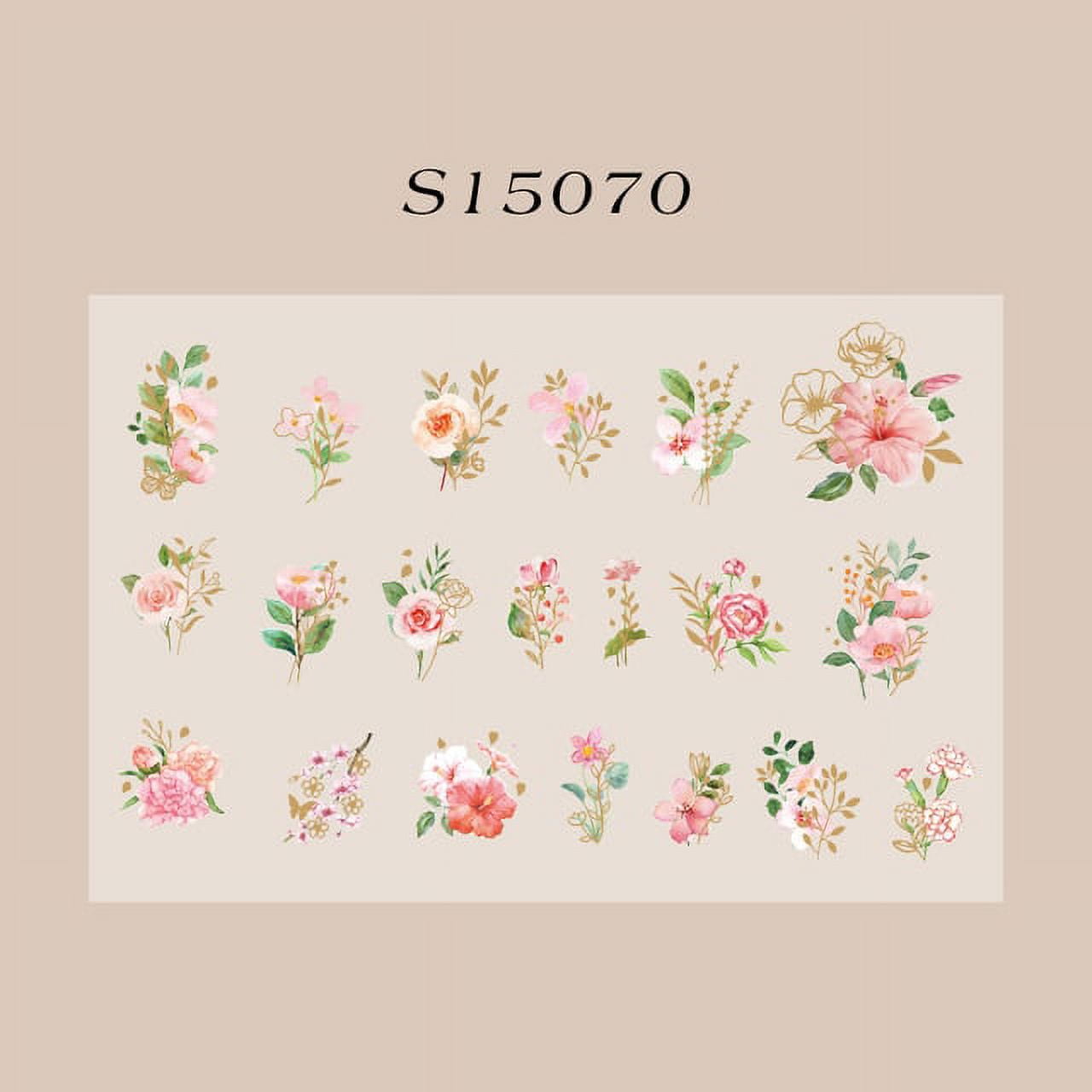 Sticker Pack / 60 Pc. Vintage Style Botanical Stickers Flowers