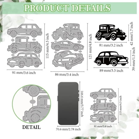 6 Styles Car Die Cuts for Card Making Cars Sedans Embossing Metal Cutting Dies Sports Cars Retro Cars Paper Craft Die Cuts Stencils for Scrapbooking Craft Paper Birthday Card Gift Decor