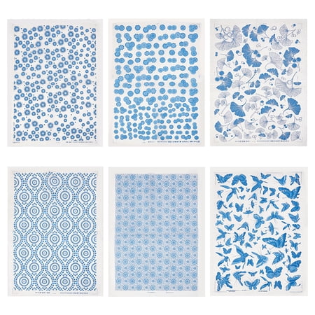 6 Styles Ceramic Decals Clay Transfer Paper Underglaze Transfers Overglaze Enamel Decal for Pottery Paper Sheets 21.14x14.92 inches DIY
