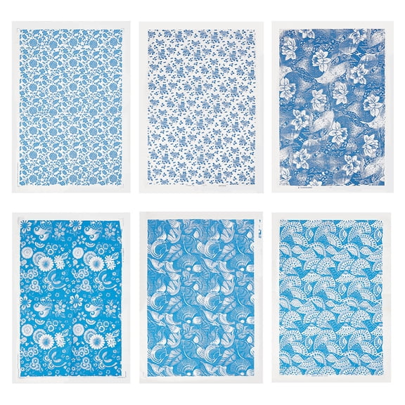 6 Styles Ceramic Decals Clay Transfer Paper Underglaze Transfers for Pottery Overglaze Enamel Decal Paper Sheets for Pottery Art DIY