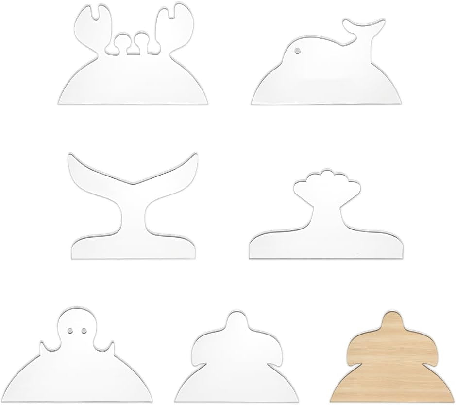 6 Styles Clear Cutting Board Template 6pcs Acrylic Ocean Marine Pattern