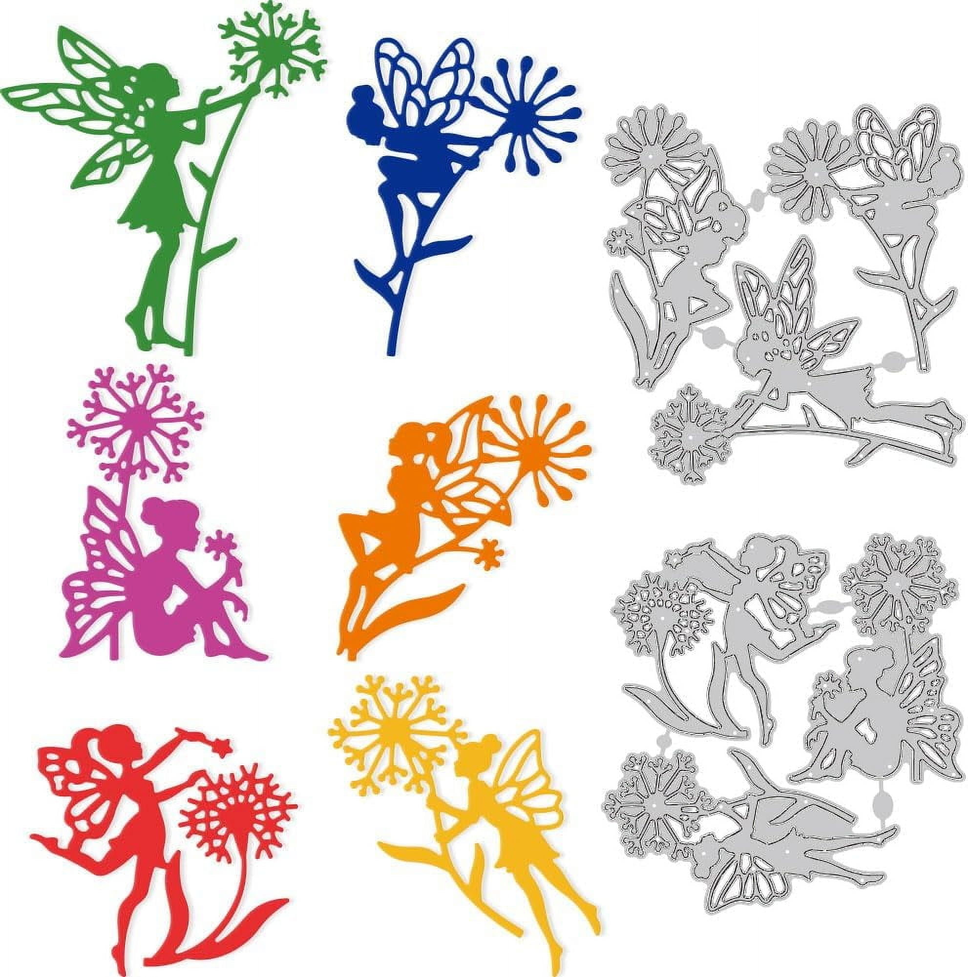 6 Styles Dandelion Fairy Cutting Dies Card Making Fairy Die Cut Carbon ...
