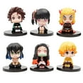 thumbnail image 1 of 6 Styles Demon-Slayer Cake Topper Figurines, PVC Model Figure Q Version Tanjiro Nezuko Kyoujurou Action Figure Statues, 1 of 5